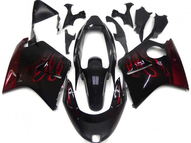 Best Aftermarket 1996-2007 Deep Red Flame Honda CBR1100XX Fairings