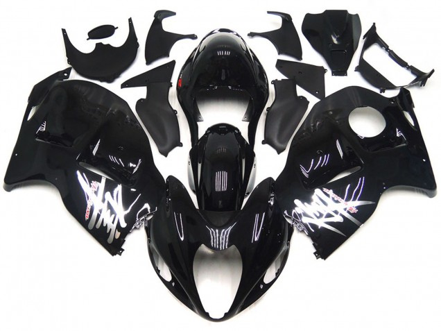 Best Aftermarket 1997-2007 Gloss Black w Silver Decals Suzuki GSXR 1300 Fairings