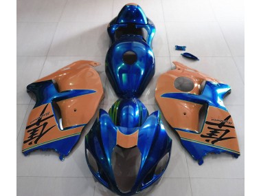 Best Aftermarket 1997-2007 Gloss Blue and Desert Tan Suzuki GSXR 1300 Fairings