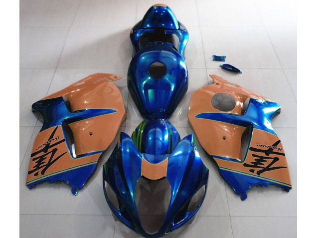 Best Aftermarket 1997-2007 Gloss Blue and Desert Tan Suzuki GSXR 1300 Fairings