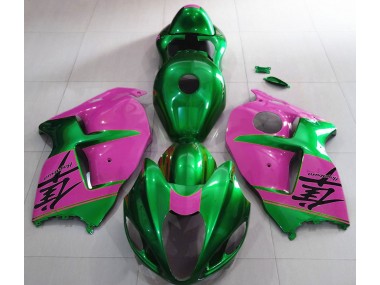 Best Aftermarket 1997-2007 Gloss Green and Pink Suzuki GSXR 1300 Fairings