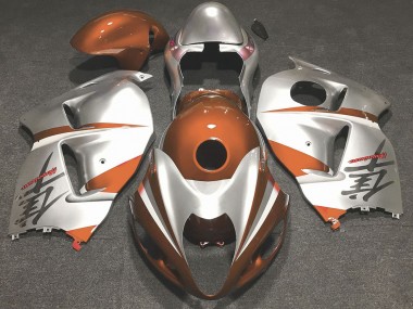 Best Aftermarket 1997-2007 Gloss Orange and Silver Suzuki GSXR 1300 Fairings