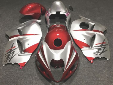 Best Aftermarket 1997-2007 Gloss Red and Silver Suzuki GSXR 1300 Fairings