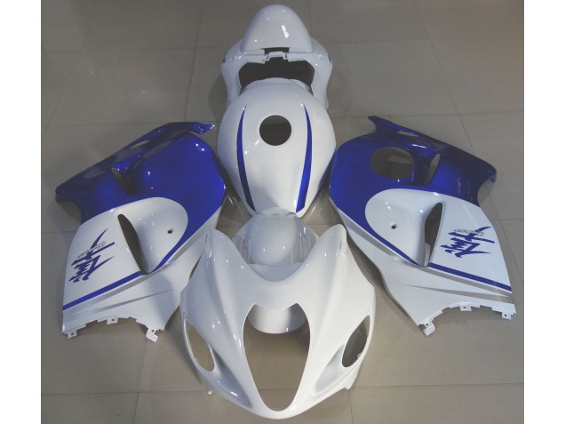 Best Aftermarket 1997-2007 Gloss White & Deep Blue Suzuki GSXR 1300 Fairings