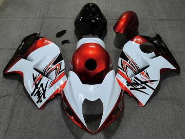 Best Aftermarket 1997-2007 Gloss White and Orange Suzuki GSXR 1300 Fairings