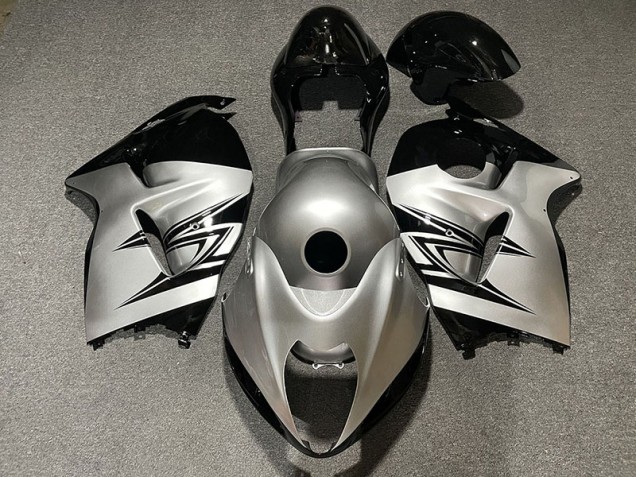 Best Aftermarket 1997-2007 Silver and Black Suzuki GSXR 1300 Fairings