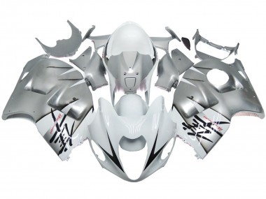 1997-2007 Silver and White Gloss OEM Style Suzuki GSXR 1300 Fairings