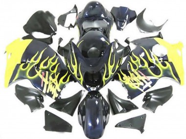 Best Aftermarket 1997-2007 Yellow Flame Suzuki GSXR 1300 Fairings