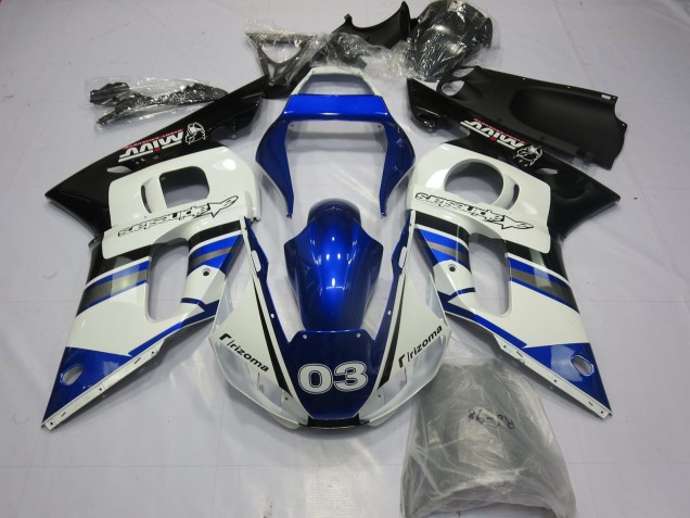 Best Aftermarket 1998-2002 Blue and Silver Yamaha R6 Fairings