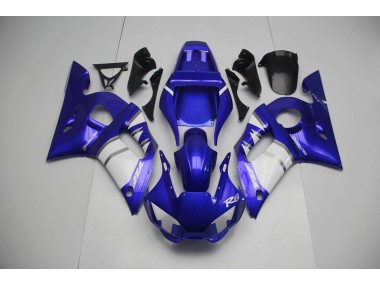 Best Aftermarket 1998-2002 Silver White and Blue Yamaha R6 Fairings