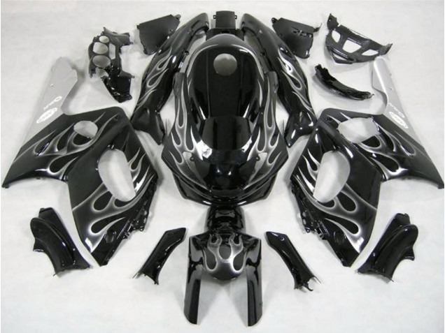 1998-2007 Black and Silver Flame Yamaha YZF600 Fairings