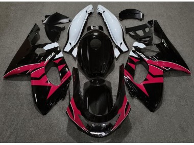 1998-2007 Gloss Black Red and White Yamaha YZF600 Fairings