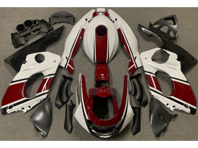 1998-2007 Gloss White and Dark Red Yamaha YZF600 Fairings