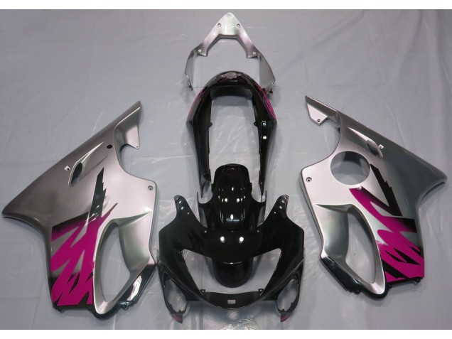 Best Aftermarket 1999-2000 Gloss Silver & Pink Honda CBR600 F4 Fairings