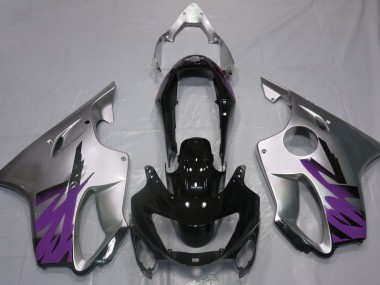 Best Aftermarket 1999-2000 Gloss Silver & Purple Honda CBR600 F4 Fairings