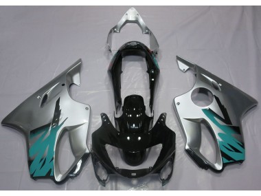 Best Aftermarket 1999-2000 Gloss Silver & Teal Honda CBR600 F4 Fairings