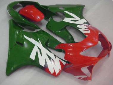 Best Aftermarket 1999-2000 Green Red and White Decal Honda CBR600 F4 Fairings