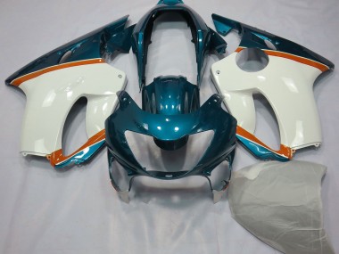 Best Aftermarket 1999-2000 Light Blue and Orange Honda CBR600 F4 Fairings