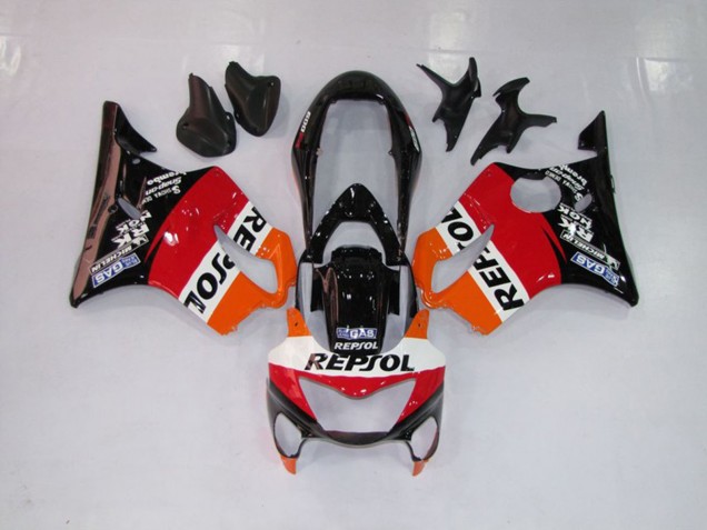 1999-2000 Repsol Red Orange and Black Honda CBR600 F4 Fairings