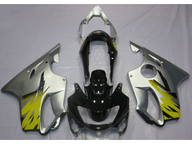 Best Aftermarket 1999-2000 Silver Yellow and Black Honda CBR600 F4 Fairings