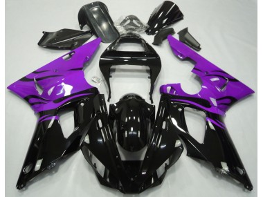 Best Aftermarket 2000-2001 Black Flame & Purple Yamaha R1 Fairings