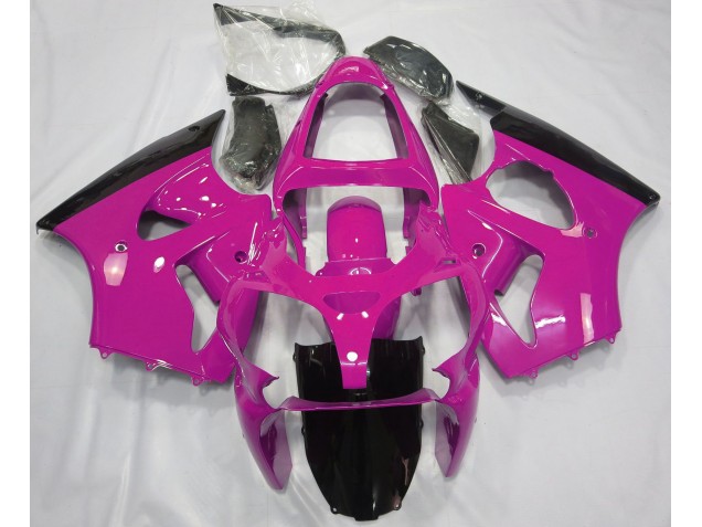 Best Aftermarket 2000-2002 Gloss Pink & Black Kawasaki ZX6R Fairings