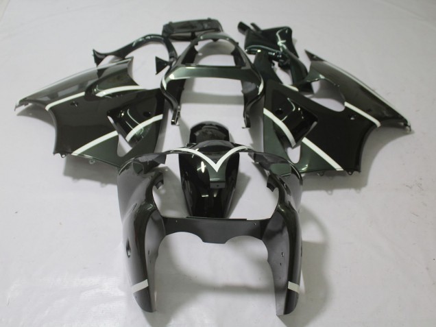 2000-2002 Metallic Grey & Black Kawasaki ZX6R Fairings