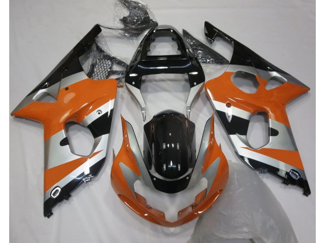 Best Aftermarket 2000-2002 Orange Silver OEM Style Suzuki GSXR 1000 Fairings