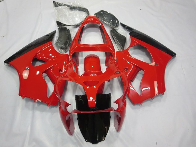 2000-2002 Red and Black Kawasaki ZX6R Fairings