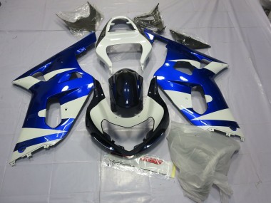 2001-2003 Blue and White Suzuki GSXR 600-750 Fairings