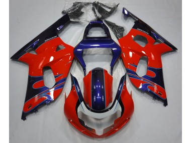 2001-2003 Gloss Red & Blue Suzuki GSXR 600-750 Fairings