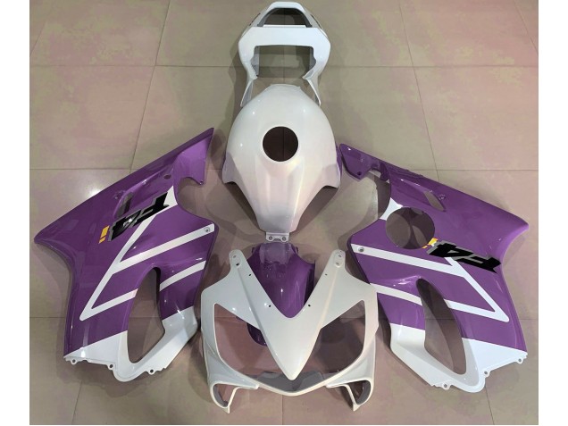 Best Aftermarket 2001-2003 Gloss White and Purple Honda CBR600 F4i Fairings