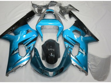 Best Aftermarket 2001-2003 Light Blue and Silver Suzuki GSXR 600-750 Fairings