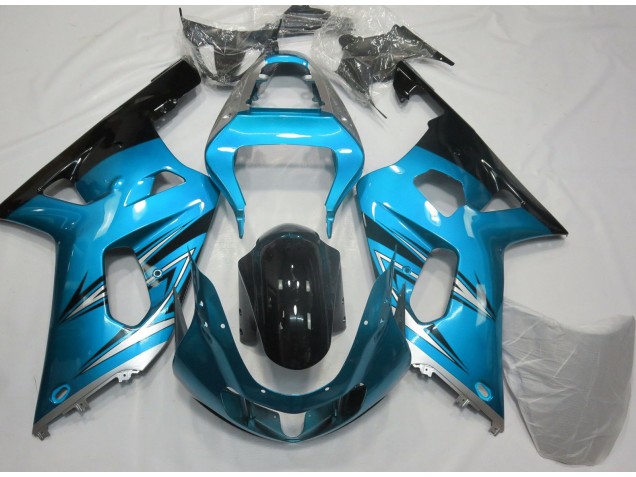 2001-2003 Light Blue and Silver Suzuki GSXR 600-750 Fairings