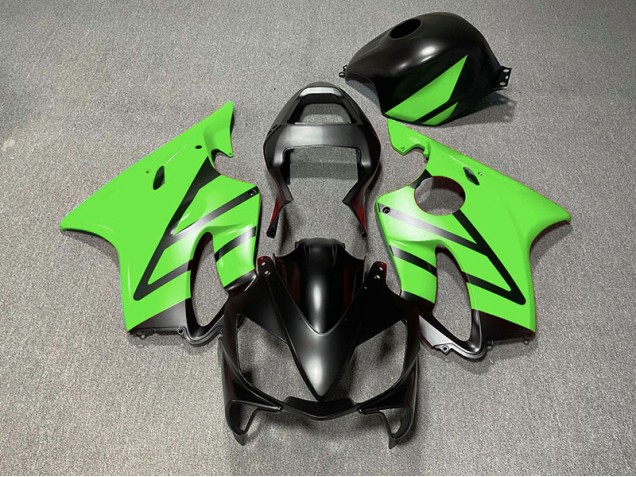 Best Aftermarket 2001-2003 Matte Black and Green Honda CBR600 F4i Fairings