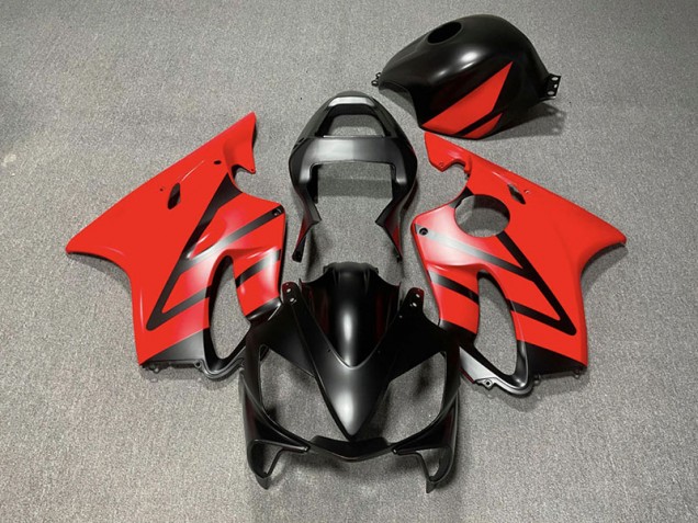 2001-2003 Matte Black and Red Honda CBR600 F4i Fairings