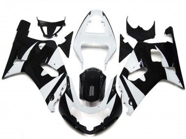 Best Aftermarket 2001-2003 White and Black Style OEM Suzuki GSXR 600-750 Fairings