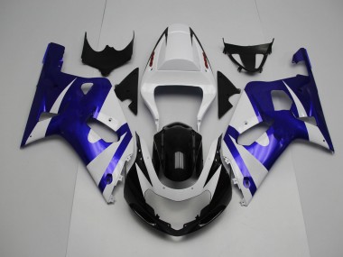 2001-2003 White and Blue Suzuki GSXR 600-750 Fairings