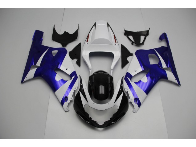 2001-2003 White and Blue Suzuki GSXR 600-750 Fairings