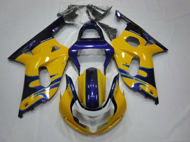 2001-2003 Yellow Blue Suzuki GSXR 600-750 Fairings