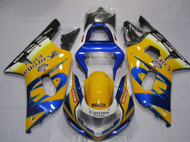 2001-2003 Yellow Corona Suzuki GSXR 600-750 Fairings