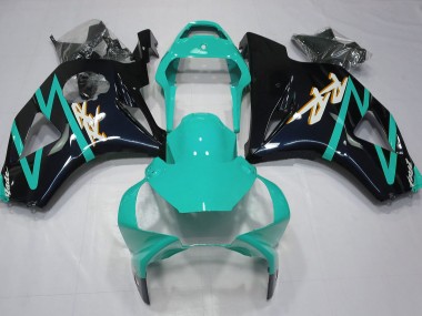 2002-2003 Gloss Black and Cyan Honda CBR954 Fairings