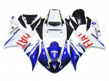 Best Aftermarket 2002-2003 Gloss white and Blue Fiat Yamaha R1 Fairings