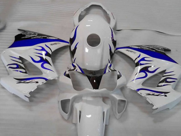 Best Aftermarket 2002-2012 White Blue Flame Honda VFR800 Fairings