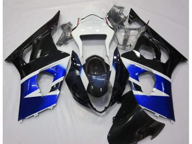 Best Aftermarket 2003-2004 Black Blue and White Suzuki GSXR 1000 Fairings