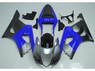 Best Aftermarket 2003-2004 Blue Silver and Black Suzuki GSXR 1000 Fairings