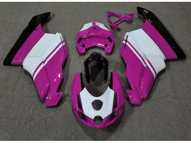 Best Aftermarket 2003-2004 Gloss Pink & White Ducati 749 999 Fairings