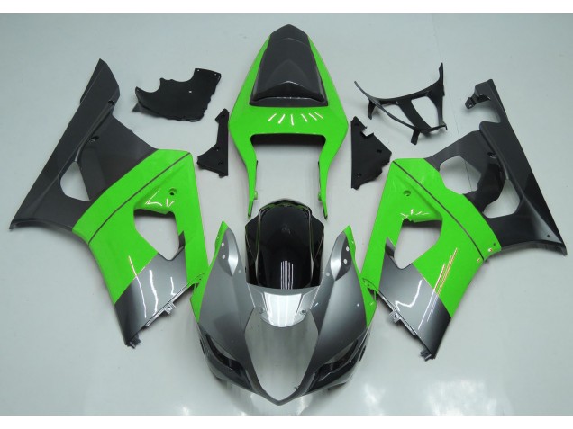 2003-2004 Green Silver and Black Suzuki GSXR 1000 Fairings