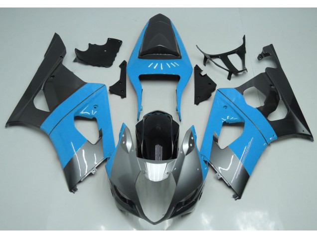 Best Aftermarket 2003-2004 Light Blue Silver and Black Suzuki GSXR 1000 Fairings