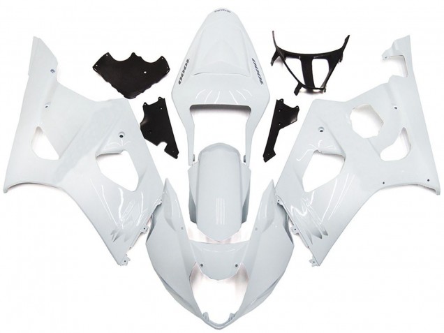 Best Aftermarket 2003-2004 Plain Gloss White Style Suzuki GSXR 1000 Fairings